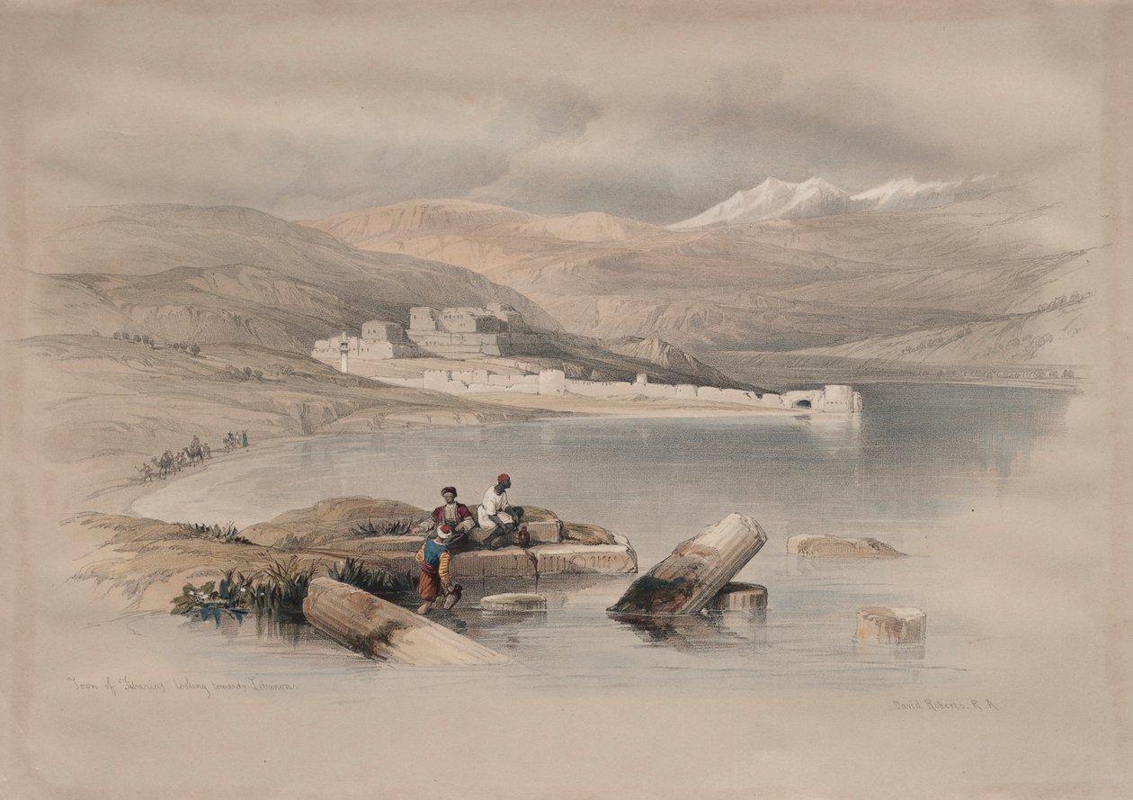 Town of Tiberias Looking Towards Lebanon, 1839 by David Roberts