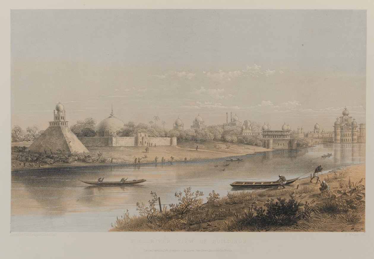 River view of buildings by David Scott Lieutenant Colonel (after) Dodgson