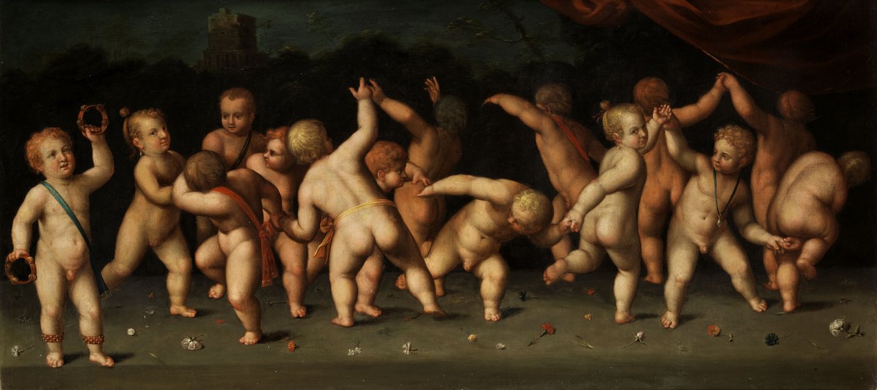 Children Dancing and Frolicking in a Landscape by Denis Calvaert