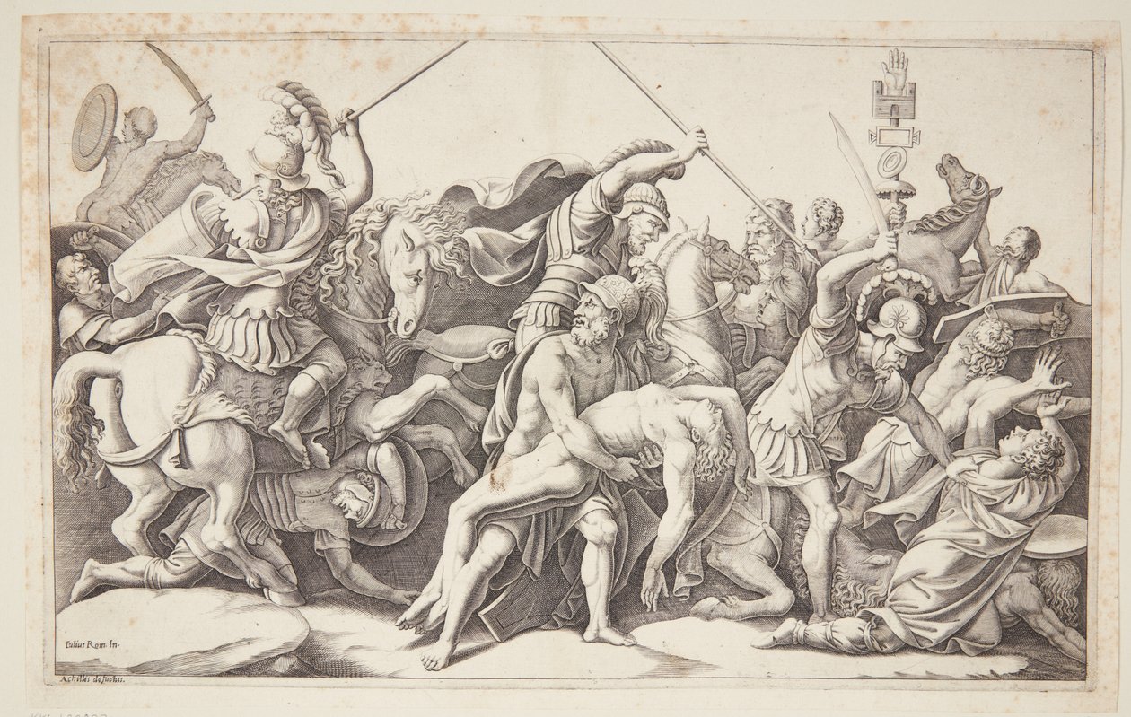 Menelaus with the Body of Patroclus by Diana Scultori