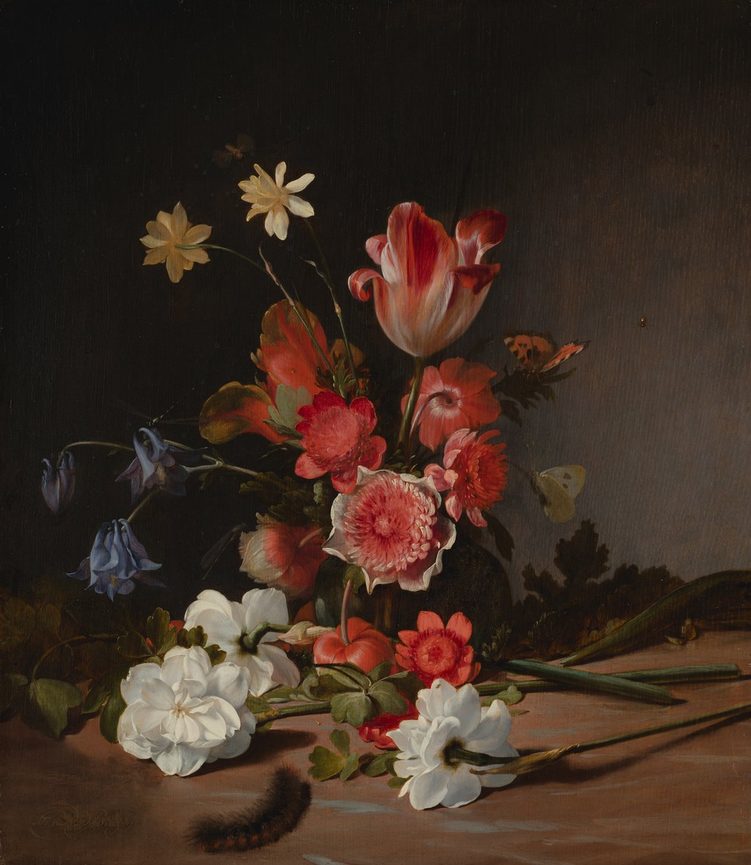 Still Life with a Bouquet in Progress by Dirck de Bray