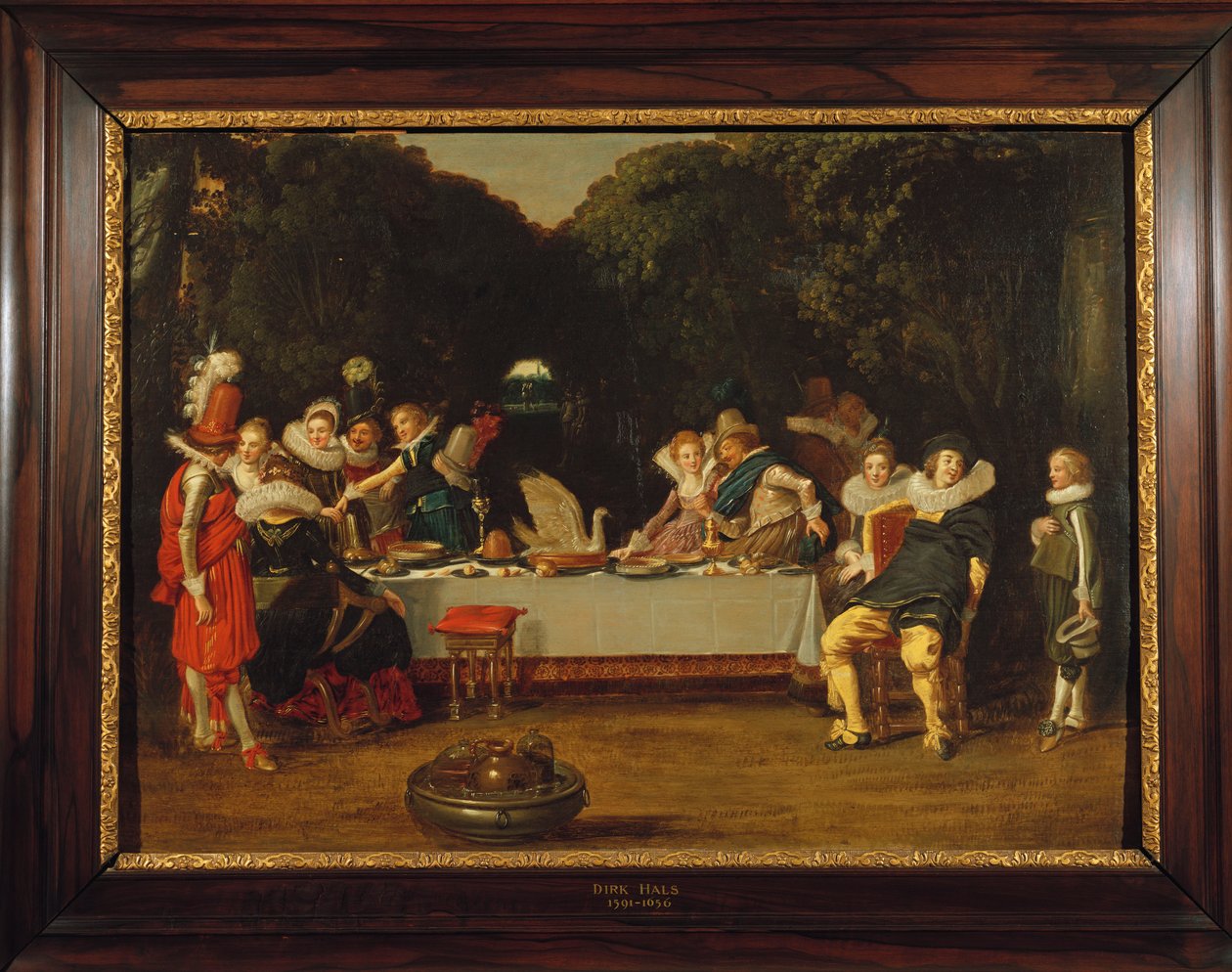Elegant Figures feasting in an Arbour by Dirck Hals