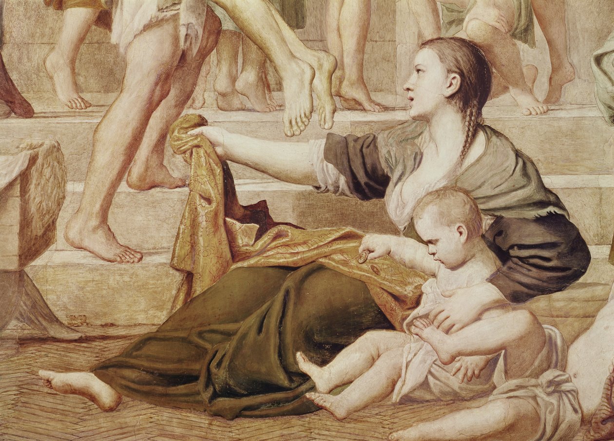 Detail of St. Cecilia Distributing Alms (detail) by Domenichino