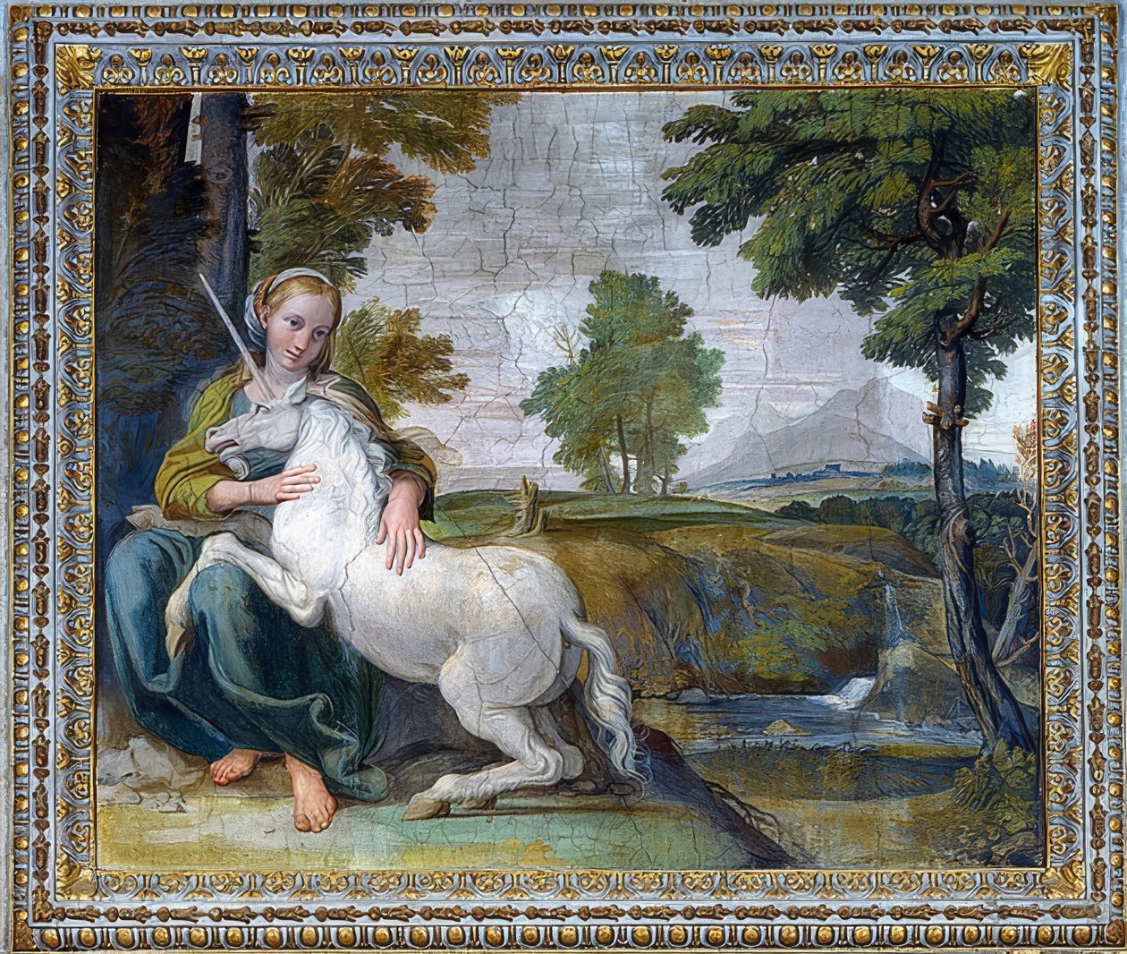 Virgin with a Unicorn. 1604-05 by Domenichino