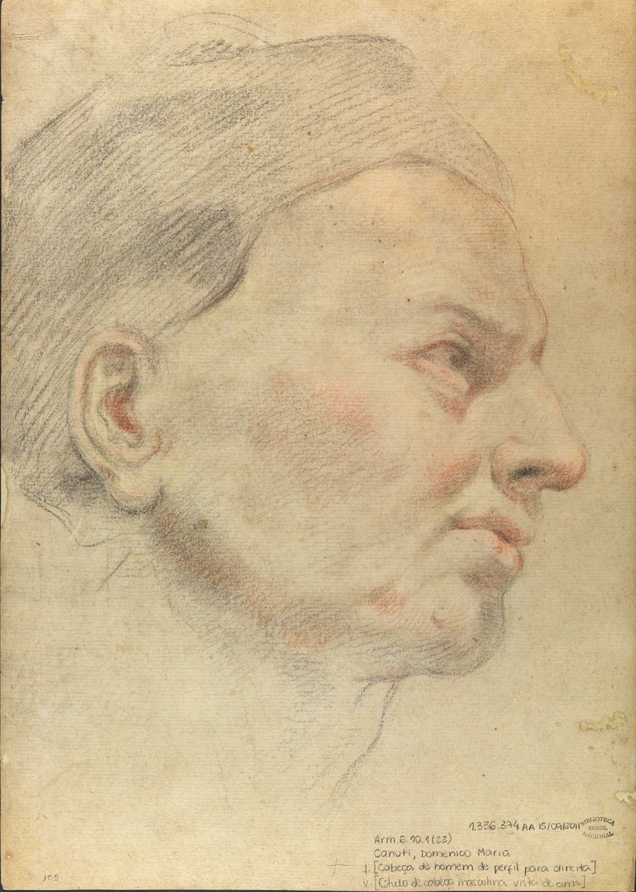 Head of a Man in Profile to the Right by Domenico Maria Canuti