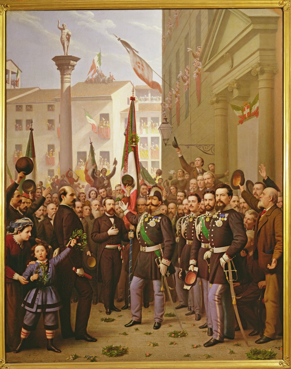 Victor Emmanuel II Decorating the Flag with the Gold Medal on 10th June 1848 in Vicenza by Domenico Peterlin