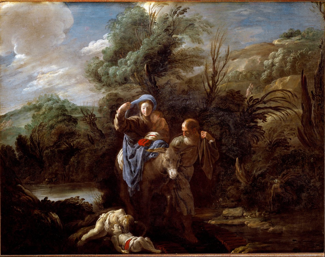 Flight into Egypt by Domenico Fetti or Feti