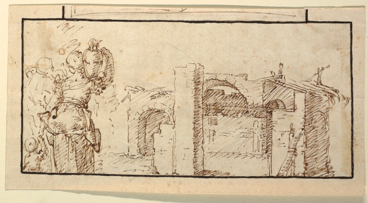 Woman with a Water by Domenico Gargiulo, called Micco Spadaro