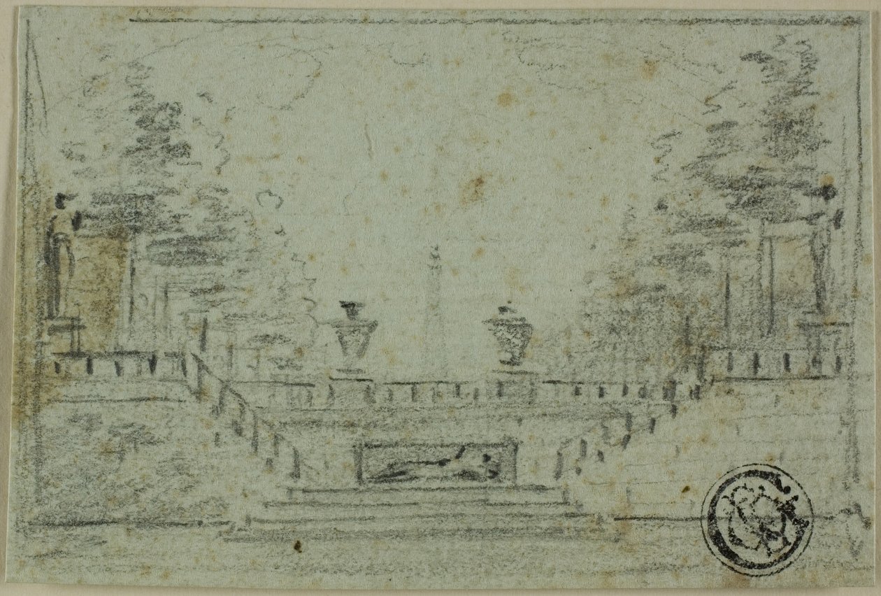Staircase and Terrace in Formal Garden by Domenico Quaglio