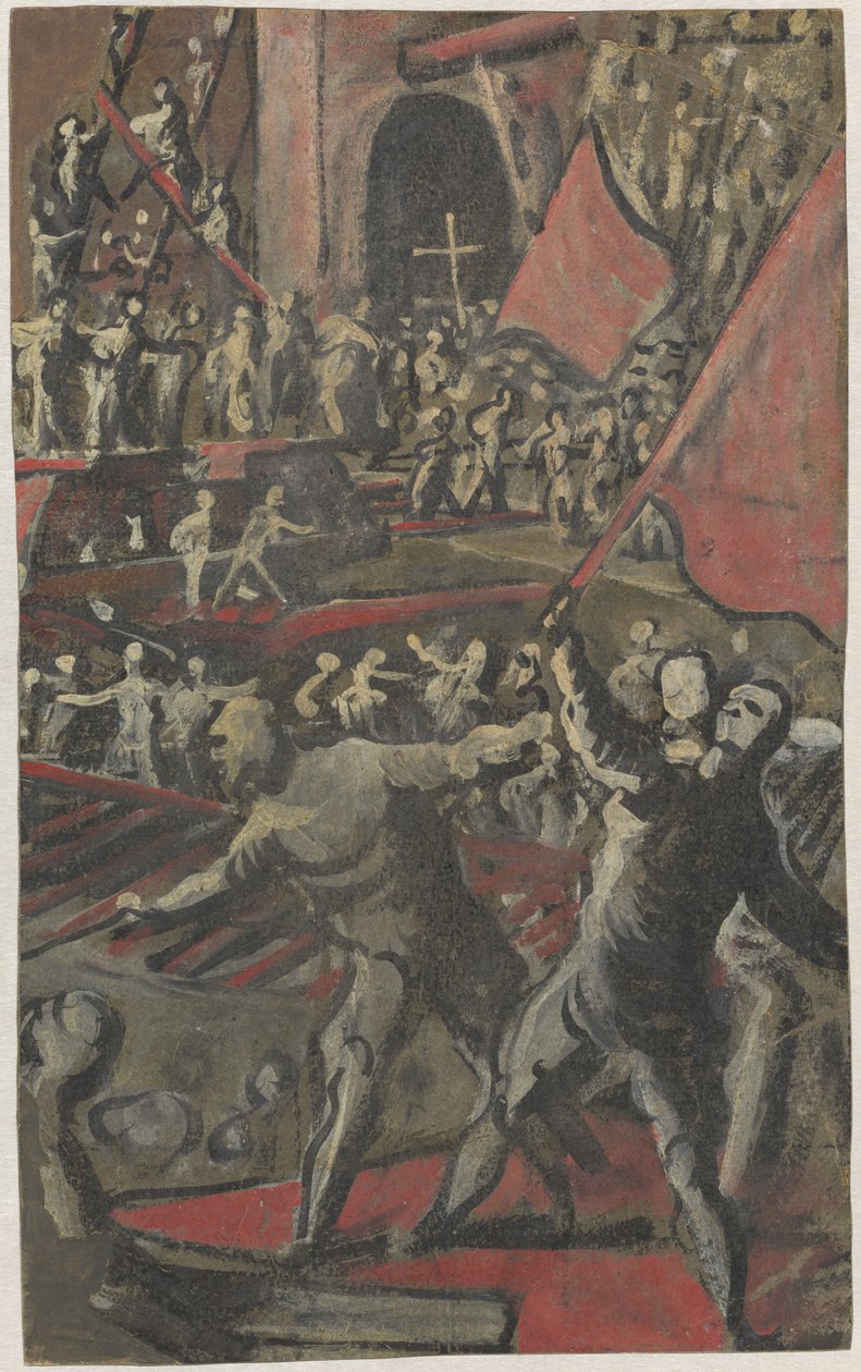 Venetian Soldiers Attacking Constantinople by Domenico Tintoretto