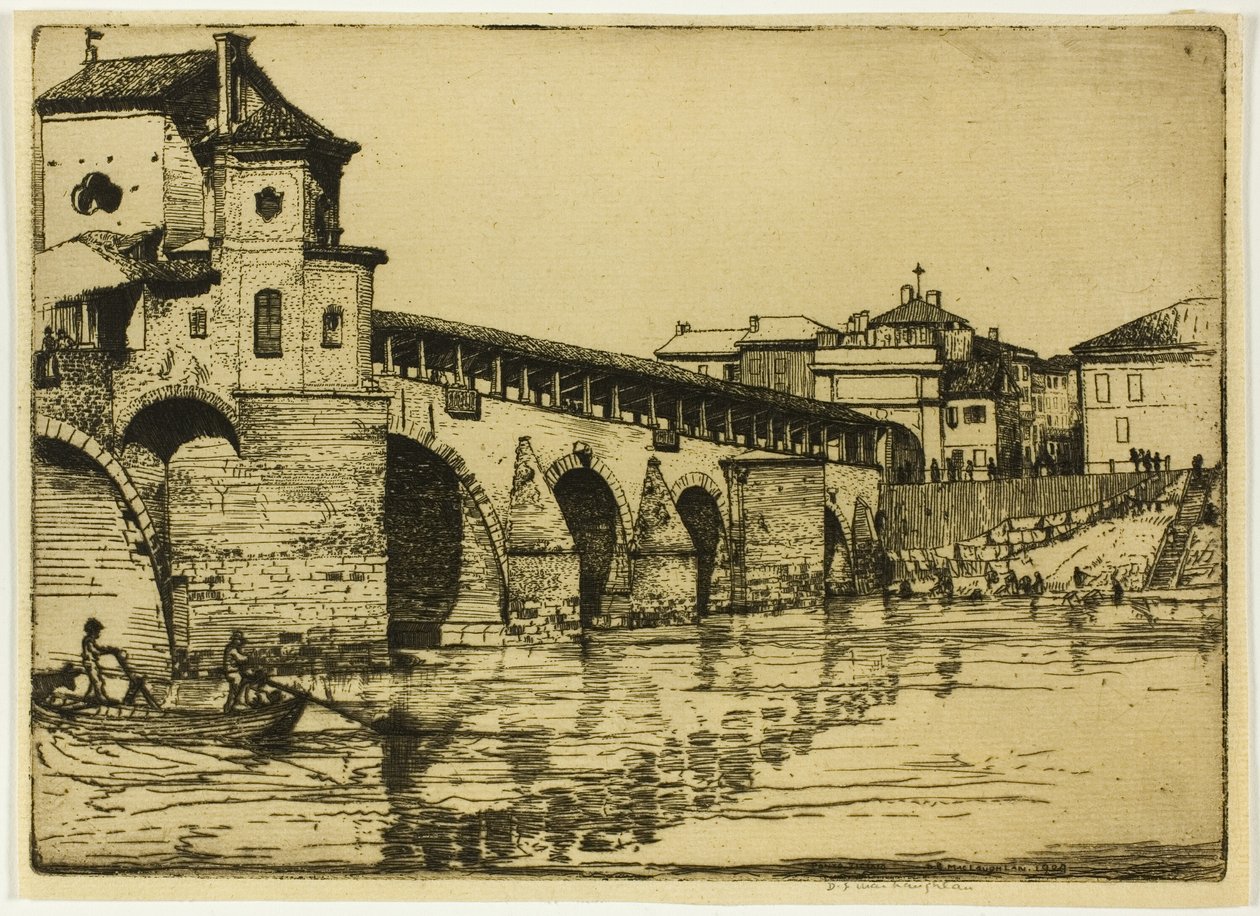 Ticino Bridge, Pavia by Donald Shaw MacLaughlan