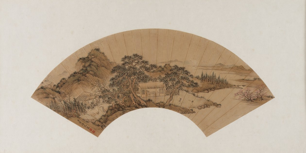 Scholar Reading in a Thatched Hut, Qing dynasty, late 18th-early 19th century by Dong Gao