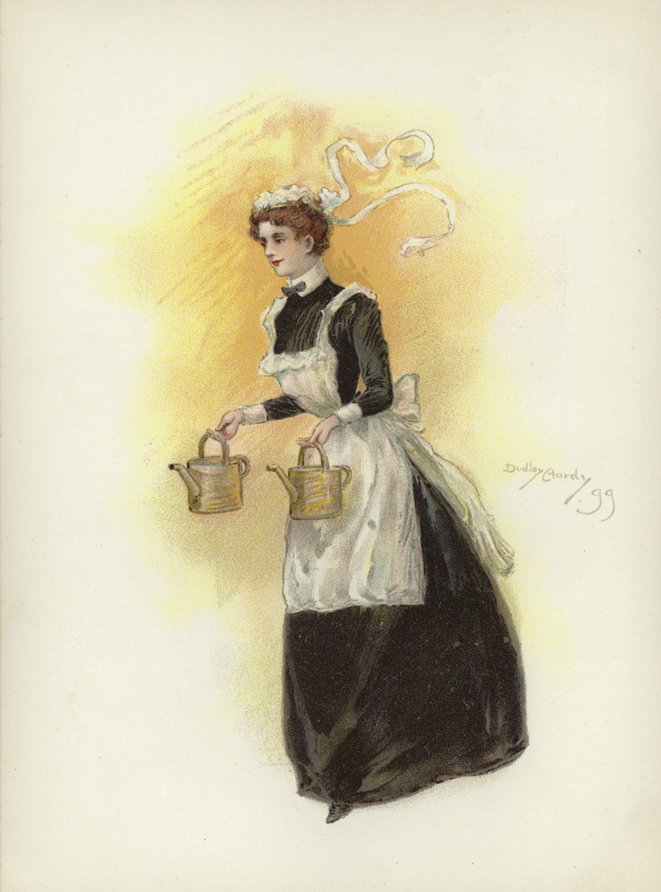 Hotel maid, carrying two water cans by Dudley Hardy