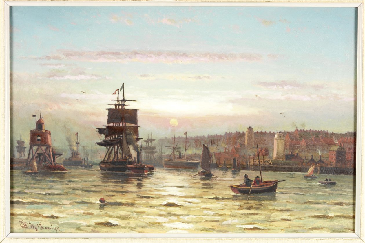 Entrance to the Tyne, Sunset by Duncan F. McLea