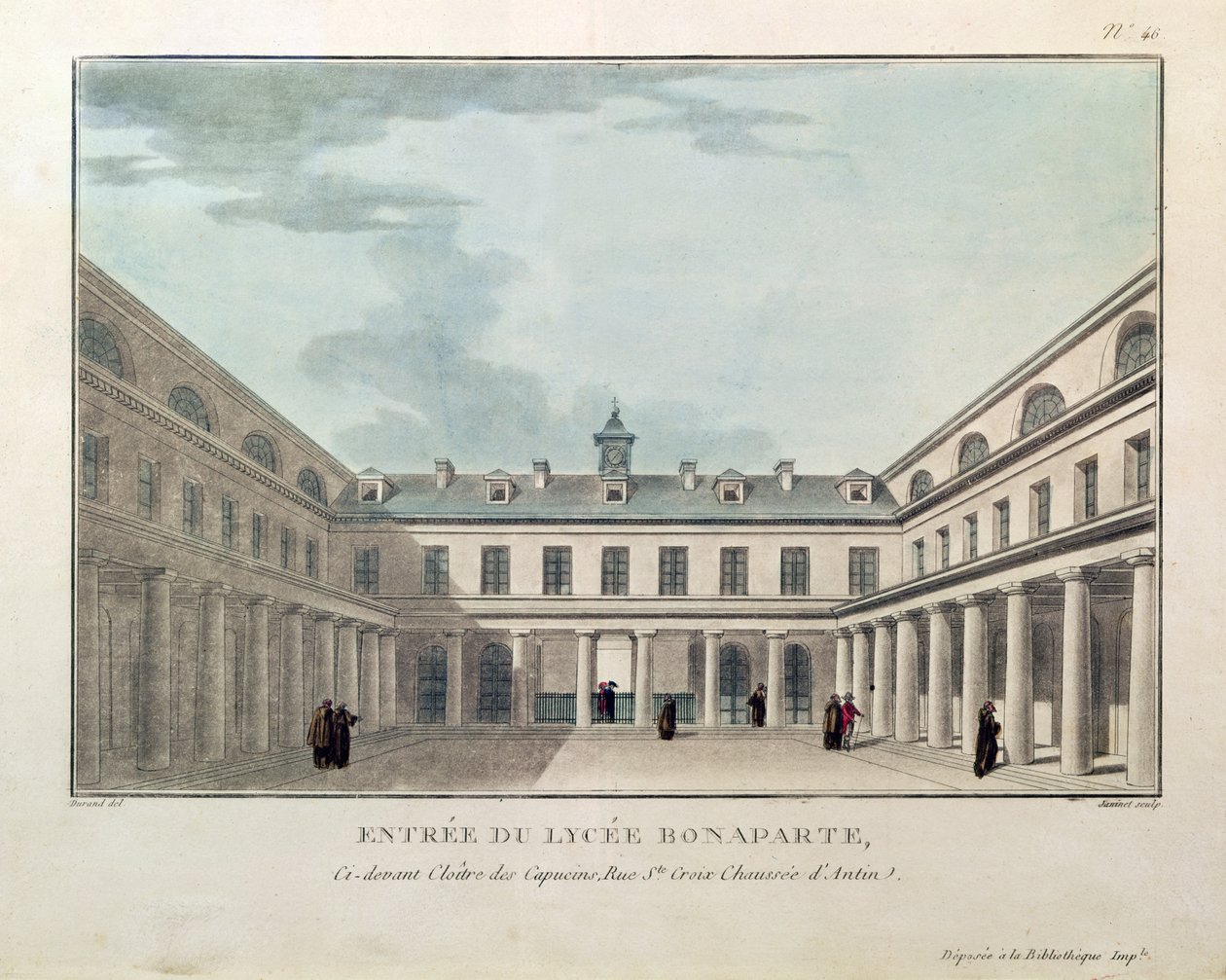 Entrance to the Lycee Condorcet, engraved by Janinet by Durand