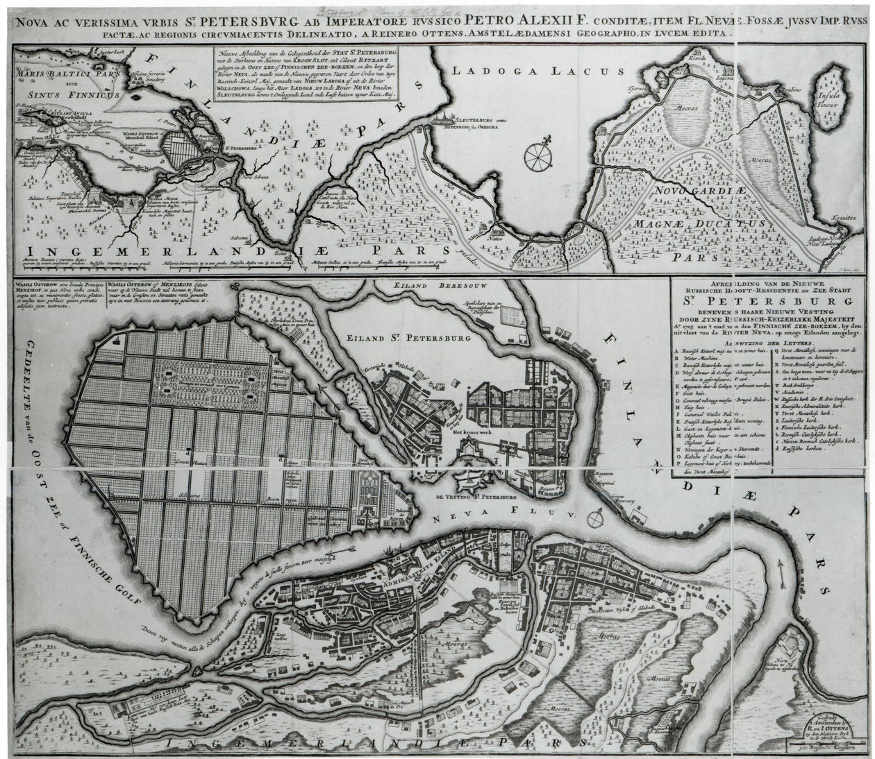 Map of St. Petersburg, c.1750 by Dutch School