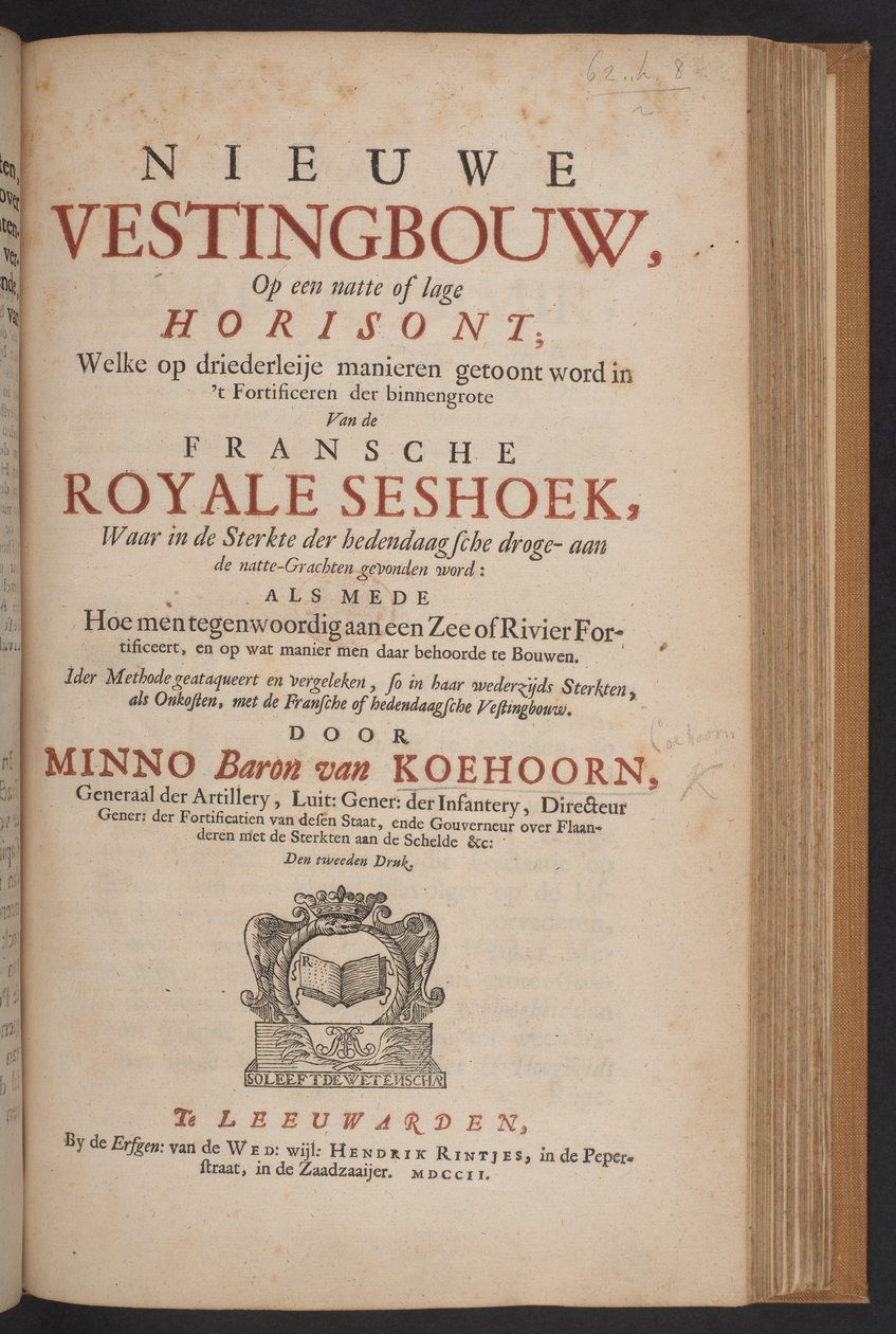 Title Page of Nieuwe Vestingbouw by Dutch School