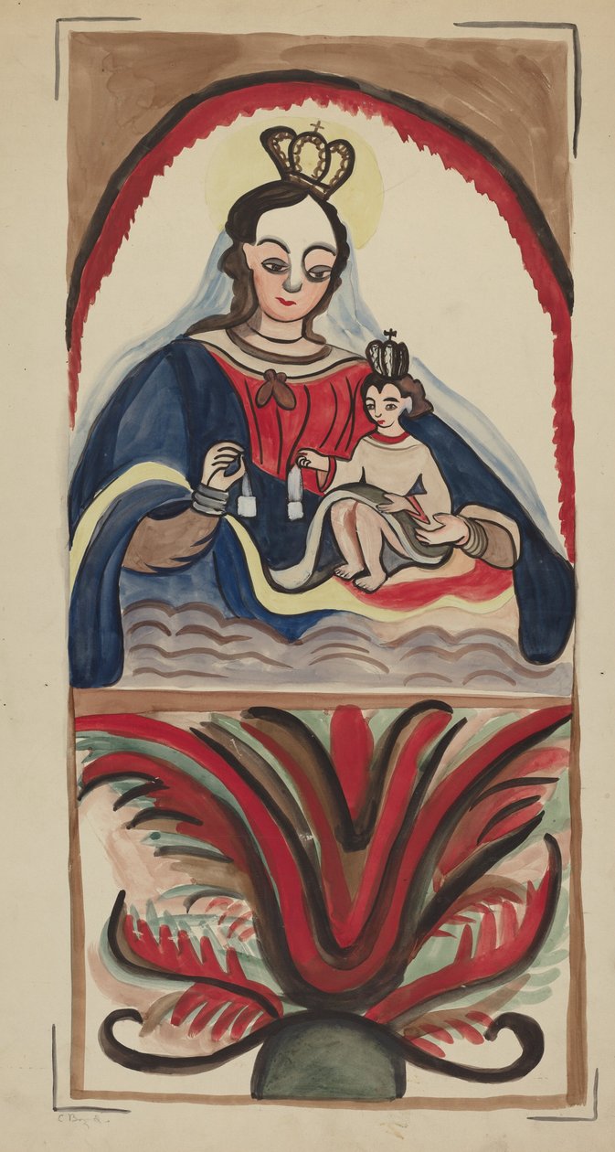Retablo - Virgin & Child by E. Boyd