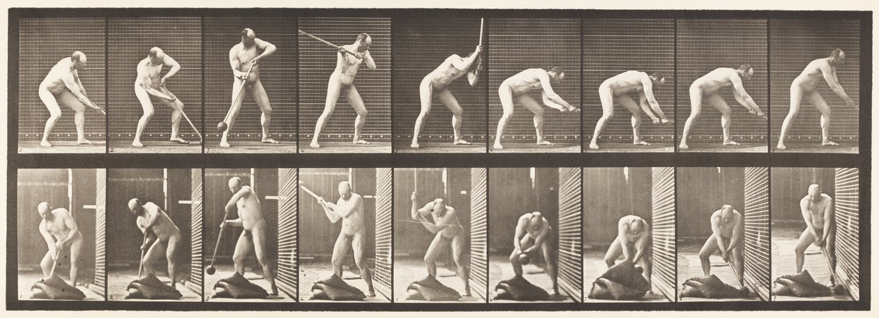 Plate 396. Pounding with a Mallet by Eadweard Muybridge