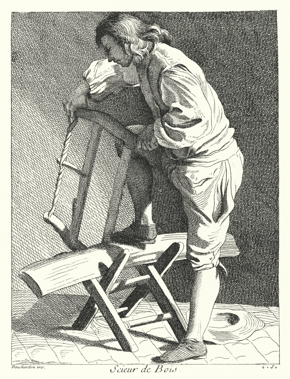 Wood Sawyer by Edmé (after) Bouchardon