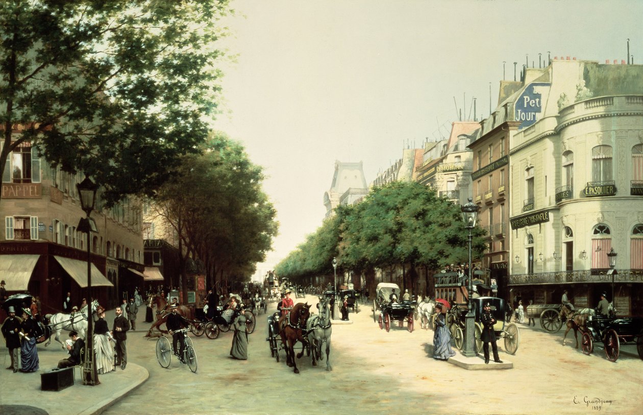 The Boulevard des Italiens by Edmond Georges Grandjean