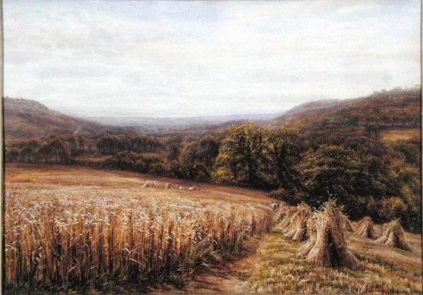 Harvest Time near Ashburton by Edmund George Warren