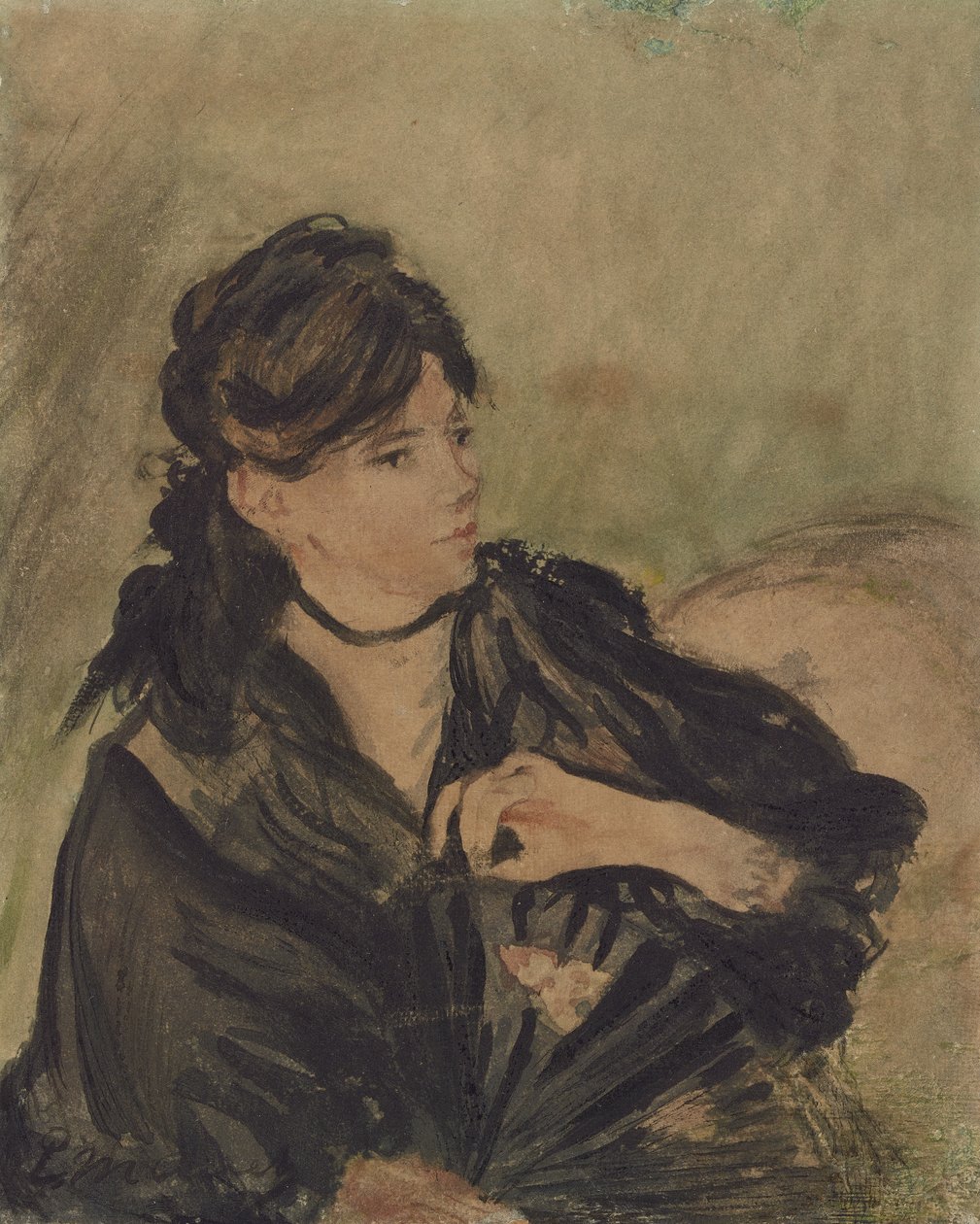 Berthe Morisot with a Fan by Edouard (after) Manet