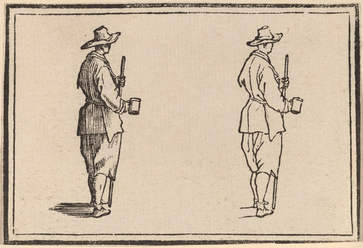 Peasant with a Cup by Edouard Eckman after Jacques Callot