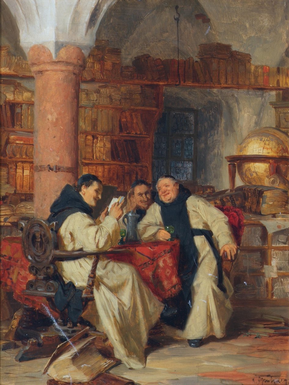 In the Monastery Library by Eduard Theodor Ritter von Grützner