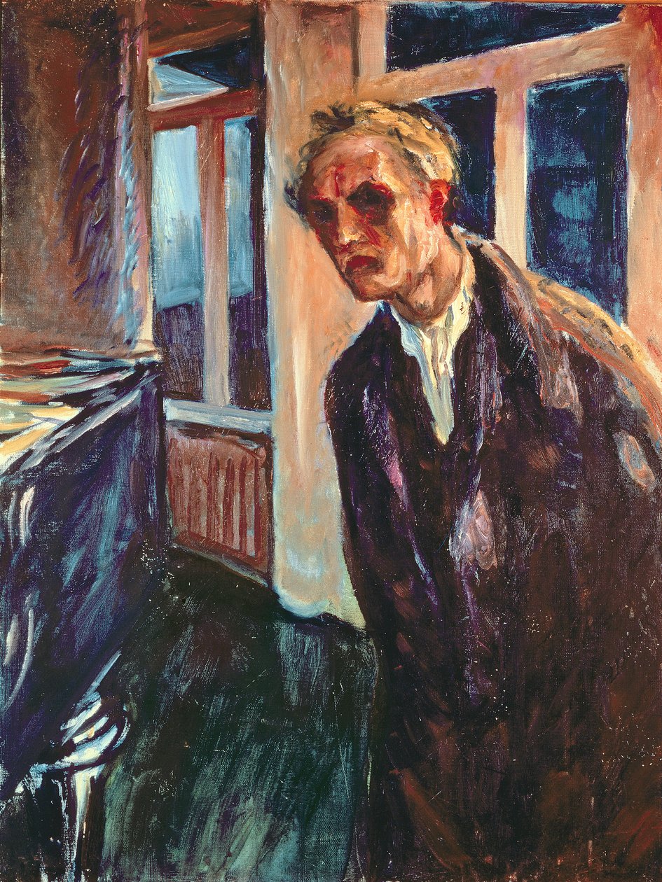 Wanderer by night: self portrait by Edvard Munch