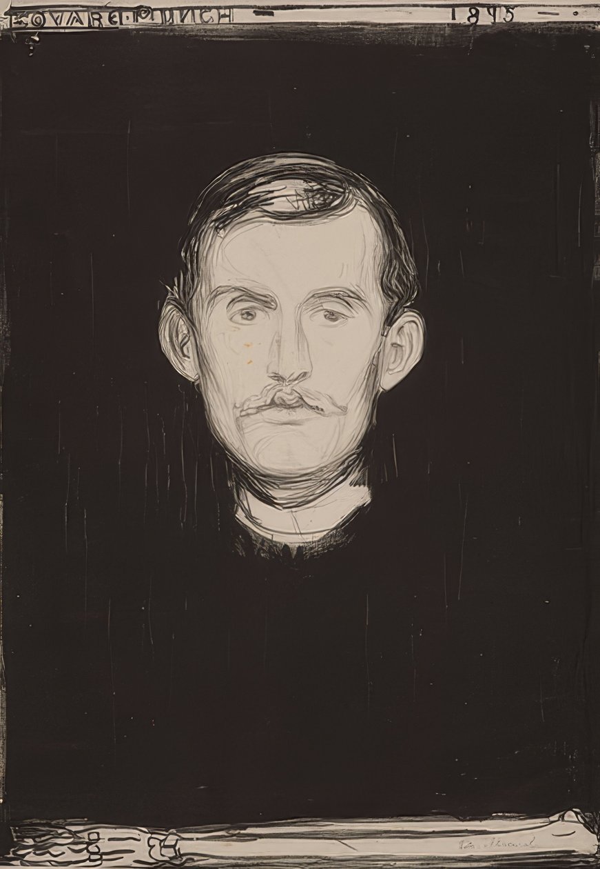 Self-Portrait. 1895 by Edvard Munch