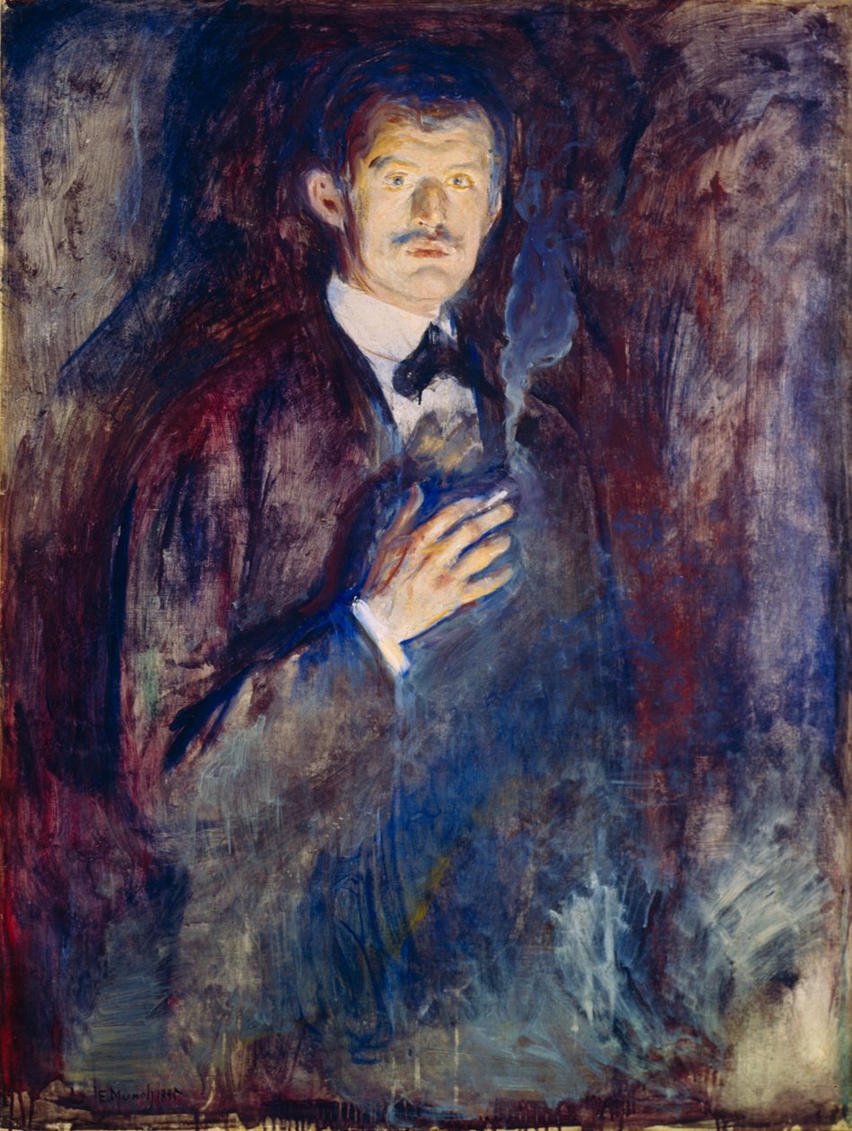 Self-Portrait with a Cigarette by Edvard Munch