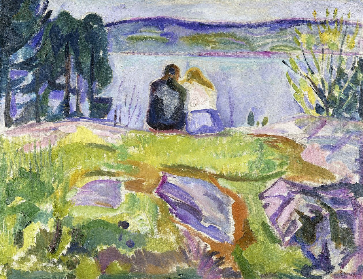 Springtime (Lovers by the shore) by Edvard Munch