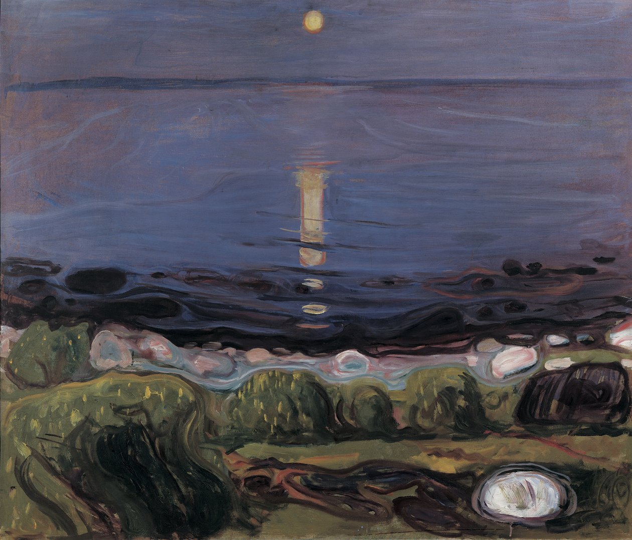 Summer Night by the Beach by Edvard Munch
