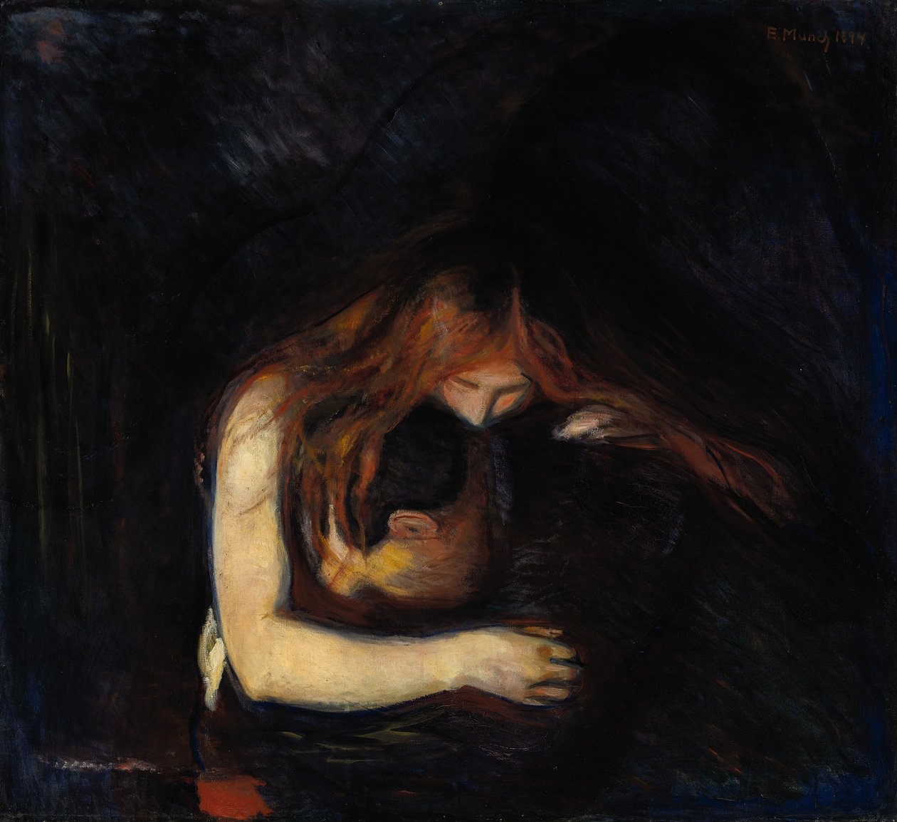 The Vampire Love and Pain, 1894 by Edvard Munch