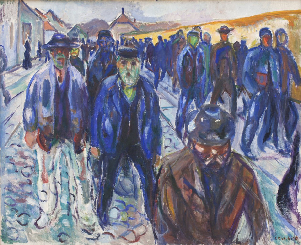 Workers on Their Way Home by Edvard Munch