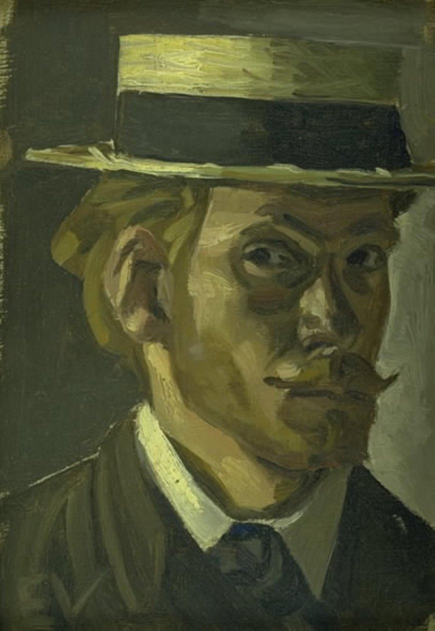 Self-Portrait with a Straw Hat by Edvard Weie