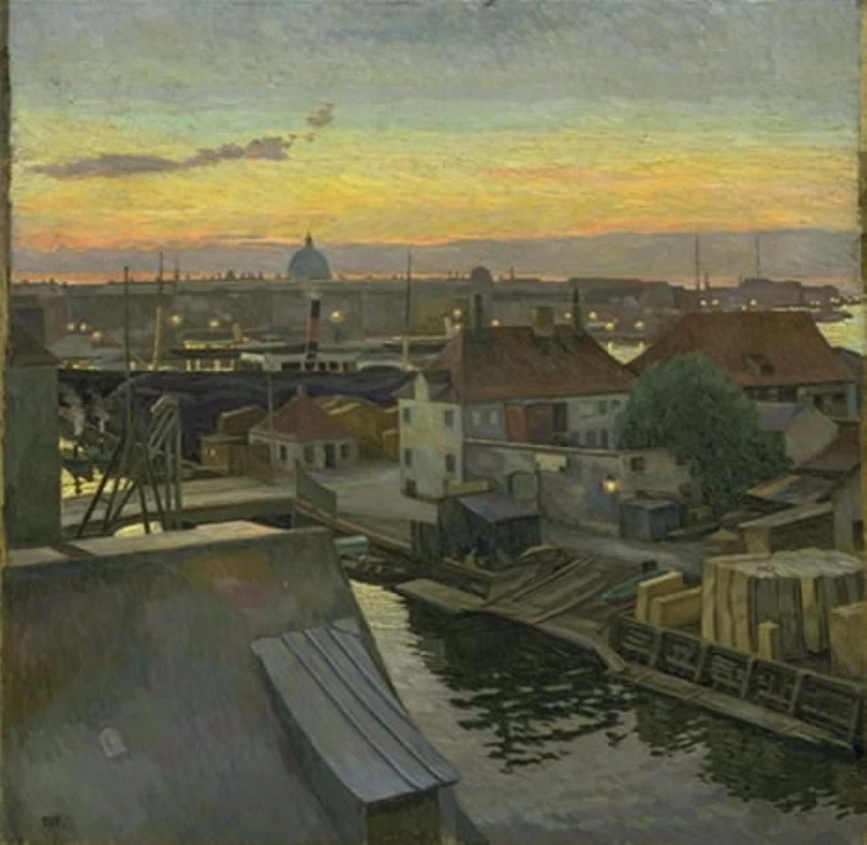 View over Wilders Plads at Christianshavn. Evening by Edvard Weie