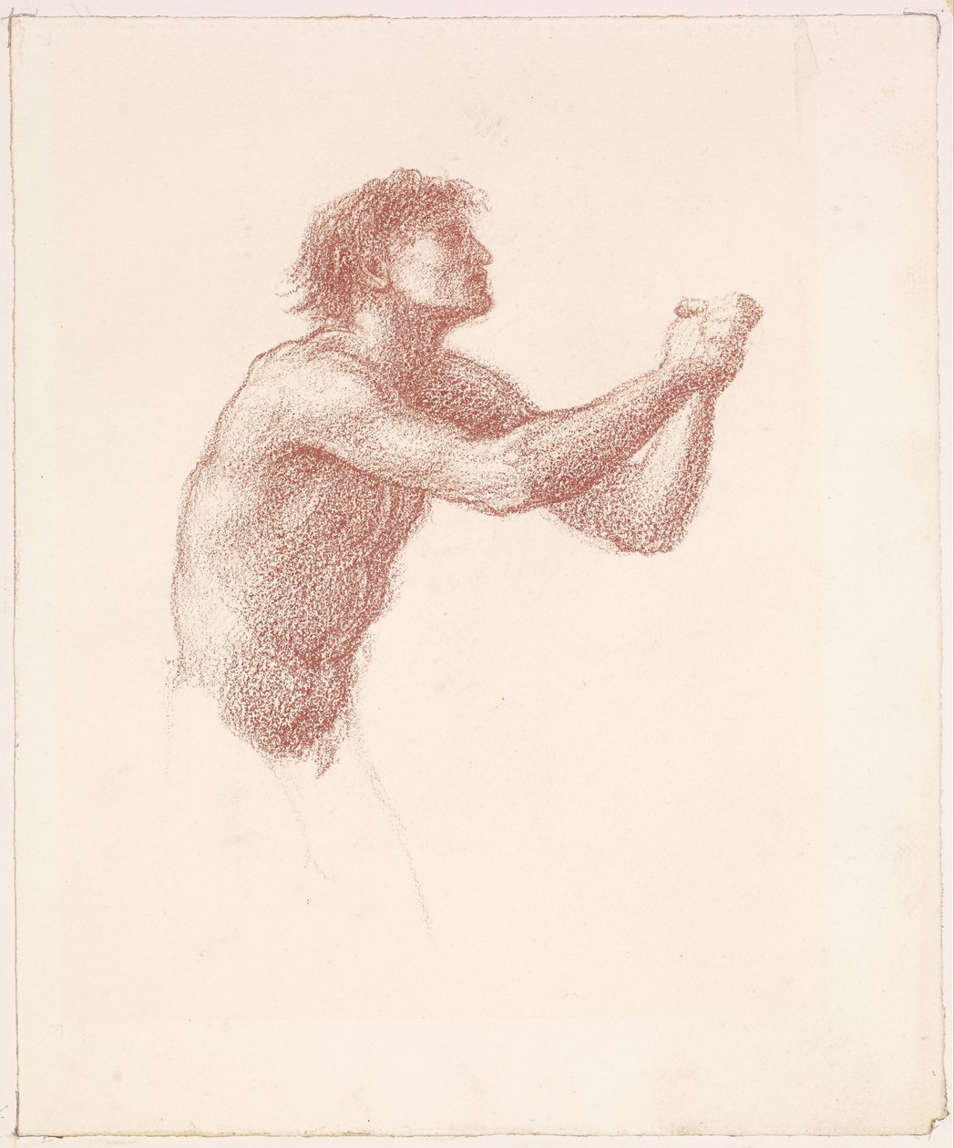The Hill of Venus - Male Nude - Study of One of the Reapers for Reapers Appealing to Venus by Edward Burne Jones