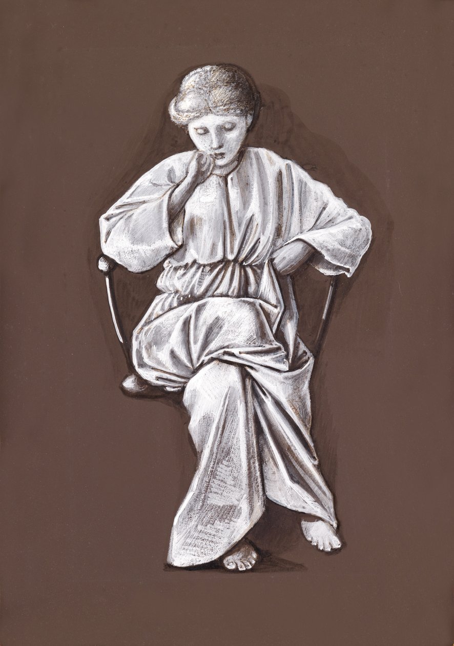 Study of a Seated Girl by Edward Burne Jones
