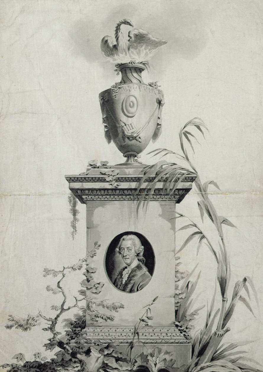 Design for the title page of the collected works of Dr Thomas Arne by Edward Francis Burney