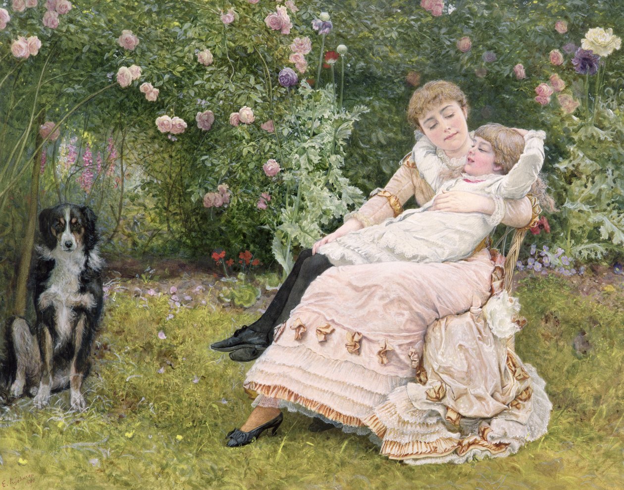 A rest in the garden by Edward Killingworth Johnson