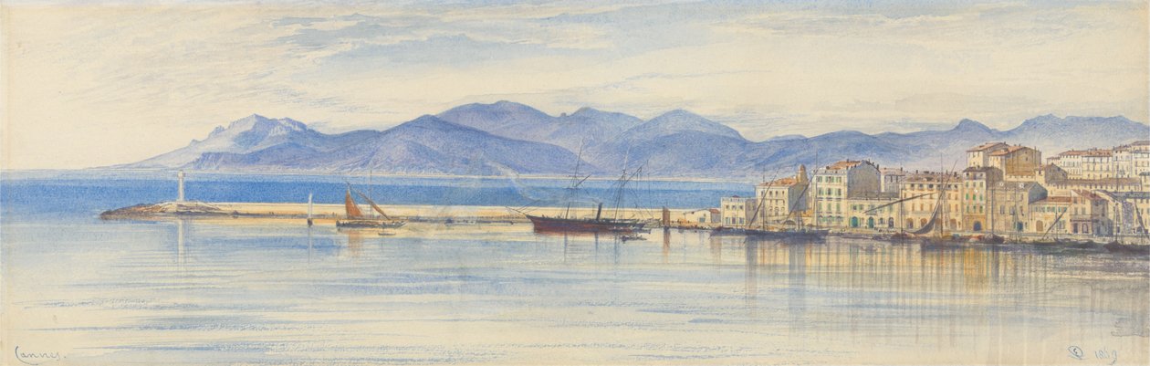 A View of the Harbour at Cannes by Edward Lear