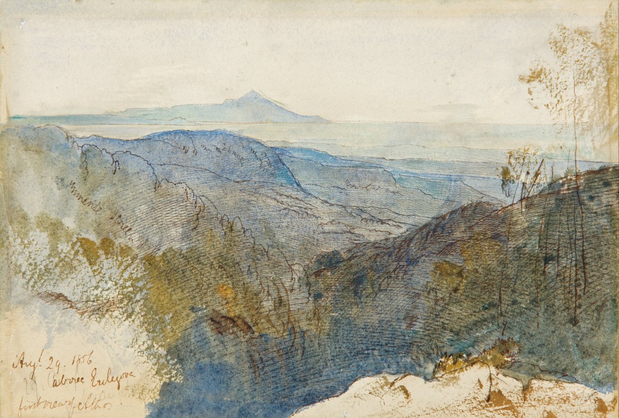 A Distant View of Mount Athos by Edward Lear