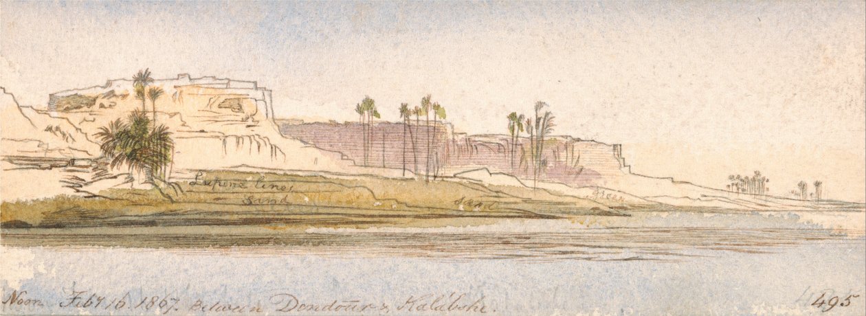 Between Dendour and Kalabshe by Edward Lear