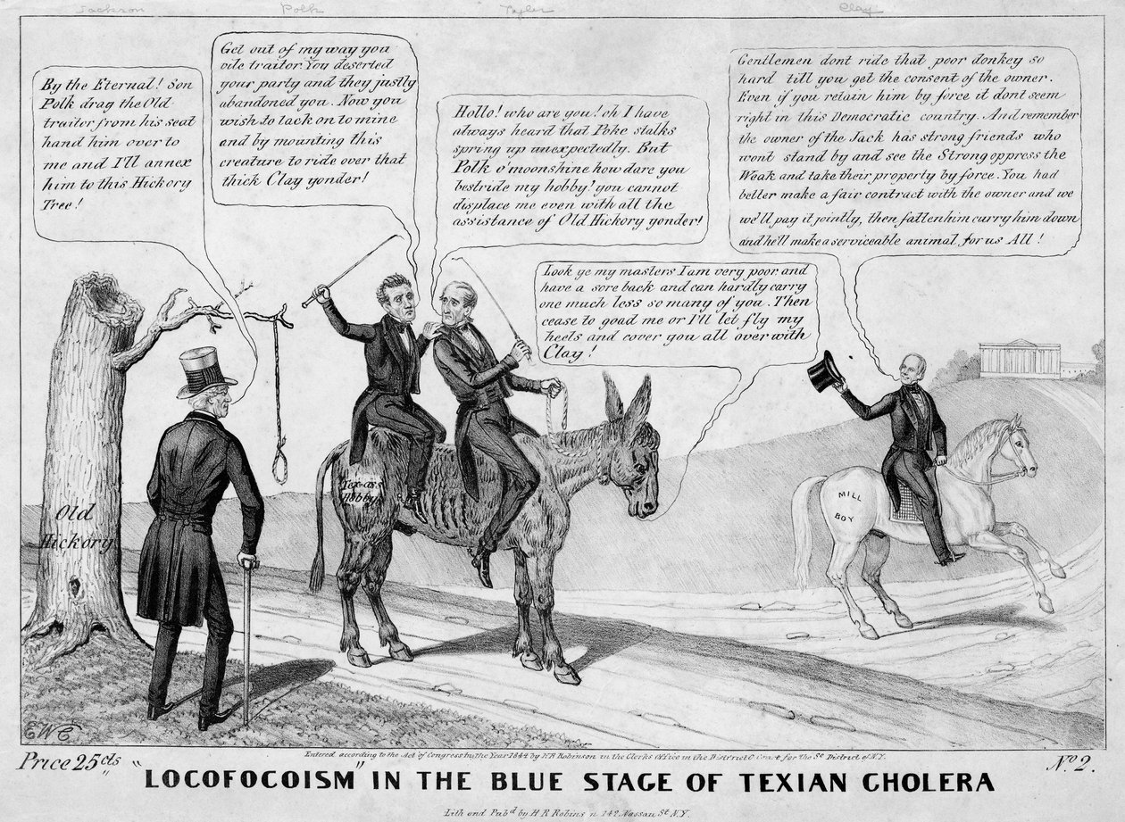 Locofocoism in the Blue Stage of Texian Cholera, Published by H R Robinson, New York, 1844 by Edward Williams Clay