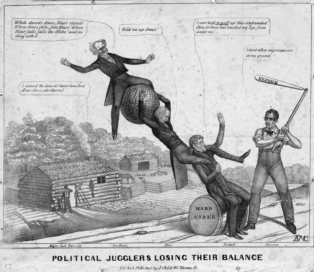 Political Jugglers Losing Their Balance, published by J Childs, New York, 1840 by Edward Williams Clay
