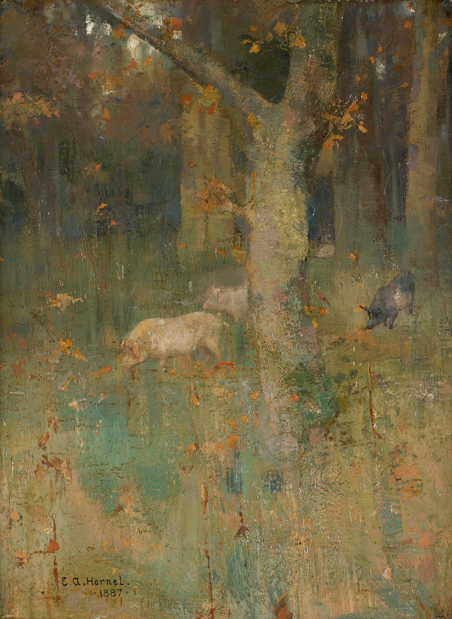 Pigs in the Wood by Edward Atkinson Hornel