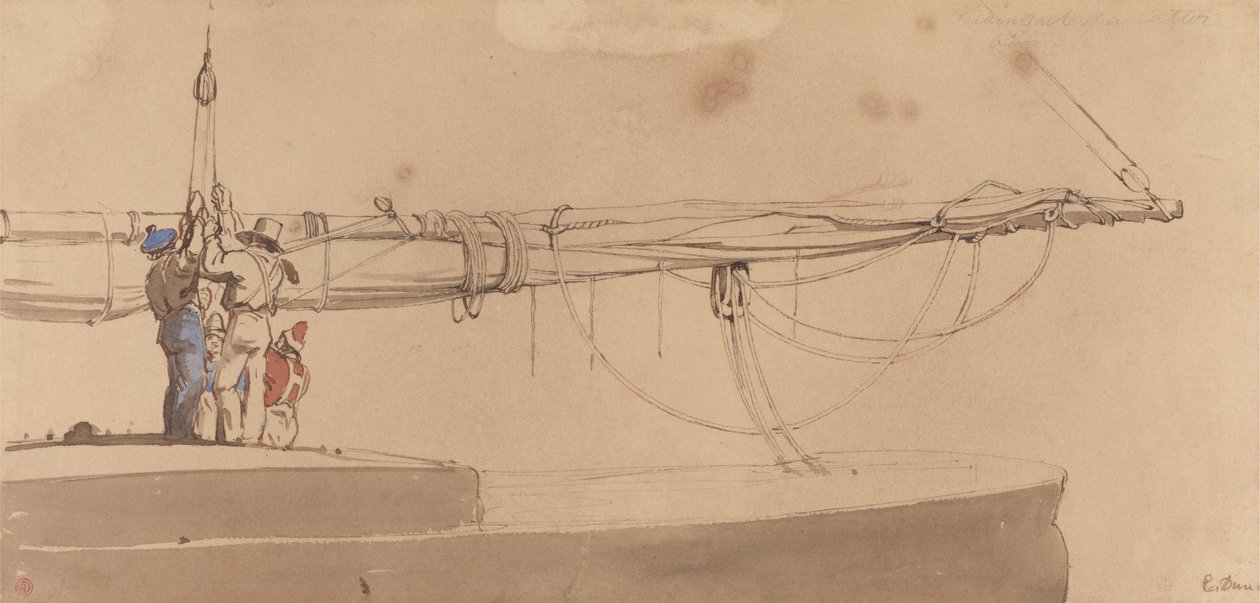 Sailors Raising a Boom by Edward Duncan