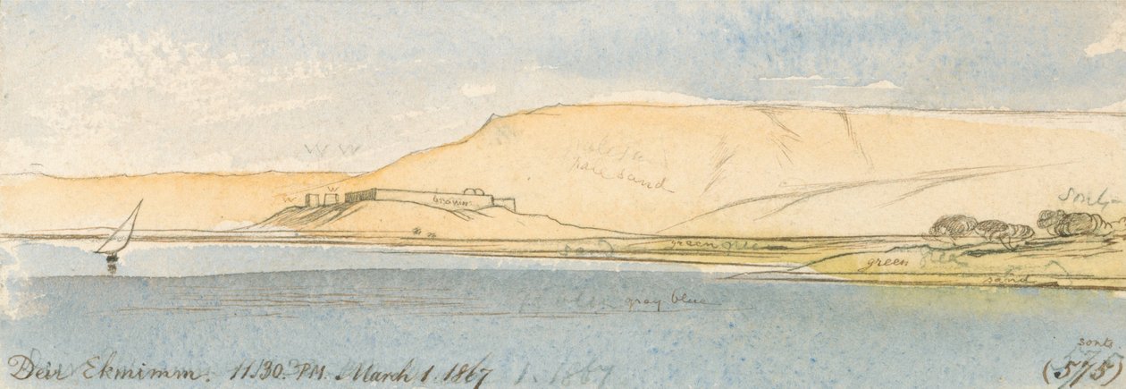 Deir Ekhmim by Edward Lear
